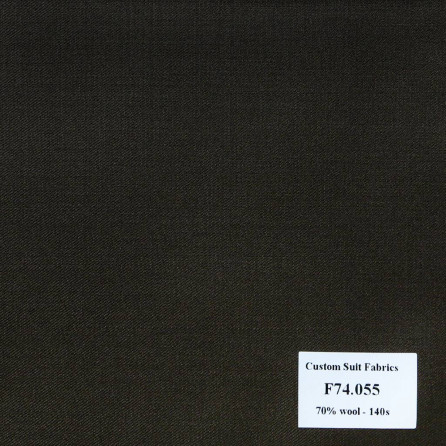F74.055 Kevinlli V6 - Vải Suit 70% Wool -  Xám Trơn